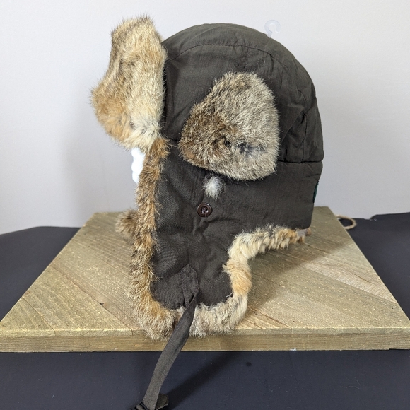 WindRiver Real Fur Trapper Hat Size XL Brown Winter Aviator Cap with Ear Flap - Picture 2 of 10